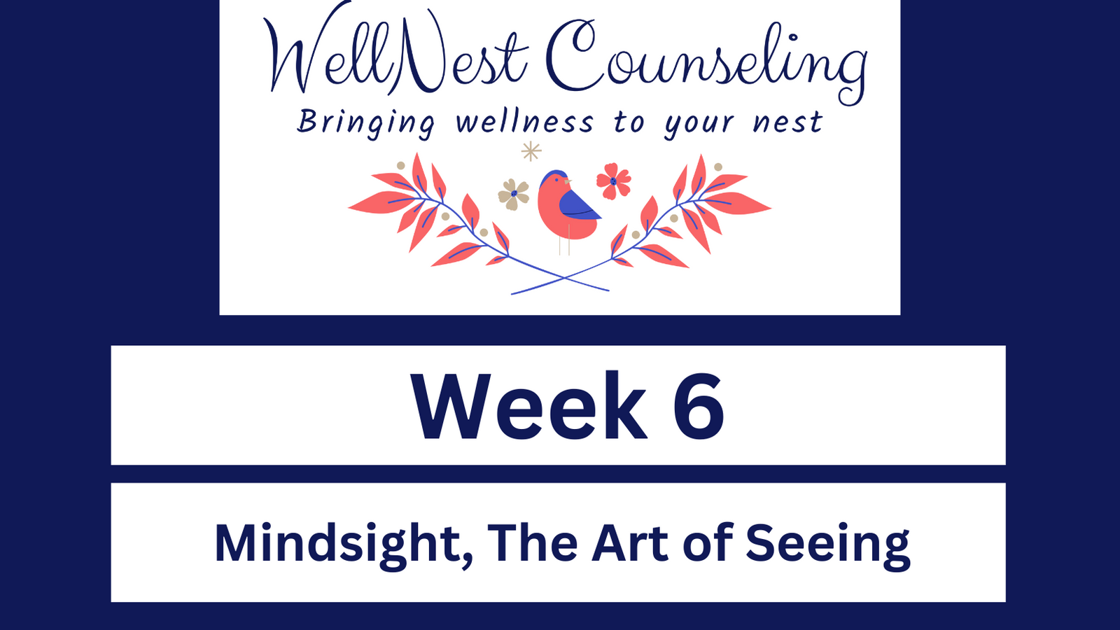 Week 6 Mindsight, The Art of Seeing
